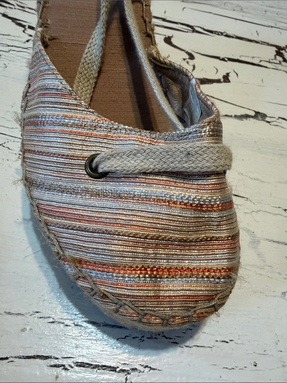 Woven Espadrille Wedge Sandals in Natural Beige